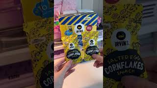 irvins x minion salted egg cornflakes 💛 unboxing unboxingvideos irvins asmr [upl. by Meehsar]