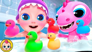 Five Little Ducks  Bath Song with Dino  BubbleeeKids  Best Nursery Rhymes amp Kids Songs [upl. by Kirit930]