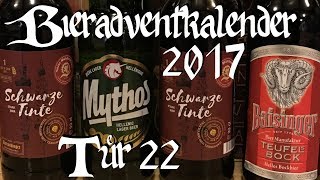 Bieradventkalender Tag 22 2x Schwarze Tinte  Mythos  Teufelsbock BiV 100 [upl. by Nirmak]