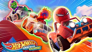 SpiderMan Car and Captain Marvel Car Take on Green Goblin Car 💥  Cartoons for Kids  Hot Wheels [upl. by Joshua293]