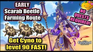 Farm tons of Scarab Beetles NO QUESTS REQUIRED EZ route for Maxing Cyno  Sumeru Genshin Impact 31 [upl. by Shimberg]