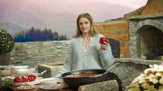 Traditional Ukrainian borscht with ribs  Village Girl Cooking in the Countryside [upl. by Dougall]