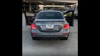 2019 E63s AMG Straight Pipe Exhaust Downpipes Donuts Racing LOUD SPITS FLAMES [upl. by Arramahs]