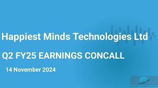 Happiest Minds Technologies Ltd Q2 FY2425 Earnings Concall Happiest Minds Concall [upl. by Arretahs]