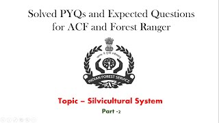 JPSC ACF Forest Range Officer IFoS PYQs and Practice Questions [upl. by Eelta655]