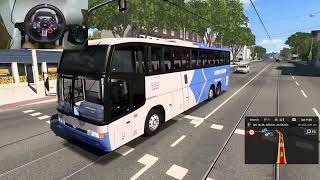 Mod Bus MarcopoLo Paradiso GV 1150 Euro Truck Simulator2 Gameplay Steering Wheel [upl. by Enelehs378]