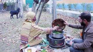 Traditional saag recipe  شونچل ساگ  Amin Village Food [upl. by Yorick353]