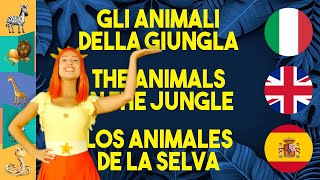 Indoviniamo gli animali della giungla 🦁 anche in inglese e in spagnolo 🇮🇹 🇬🇧 🇪🇸 [upl. by Powder521]