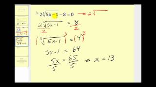 Solving Radical Equations part 1 of 2 [upl. by Yeldar]