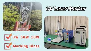 glass laser marking machine UV 5w 10w 20w Huaray uv laser machine to engrave glencairn goblet glass [upl. by Airet991]