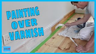 Painting over a varnished skirting board [upl. by Noiemad]