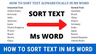 How to sort text alphabetically in Word  Arrange text in alphabetical order in Word [upl. by Kovacs]