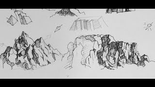 Pen amp Ink Drawing Tutorials  How to draw mountains [upl. by Launamme]