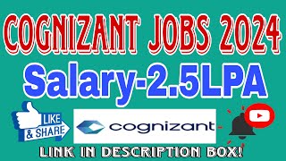 Cognizant Recruitment 2024  Mass Hiring for Freshers  Any Graduate Degree  Apply Now [upl. by Aracahs]