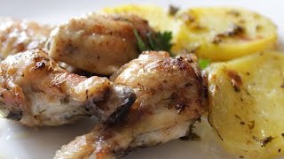 ALITAS de POLLO al AJILLO con Patatas al Horno [upl. by Ardnohsed881]