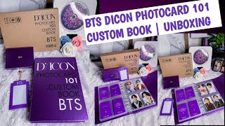 BTS DICON PHOTOCARD 101 CUSTOM BOOK  UNBOXING [upl. by Narut]