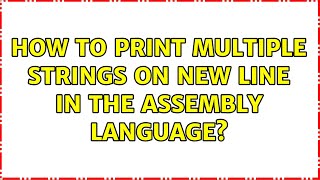 How to print multiple strings on new line in the Assembly Language [upl. by Suolekcin44]