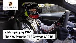 On board the new Porsche 718 Cayman GT4 RS at the Nürburgring [upl. by Nai518]