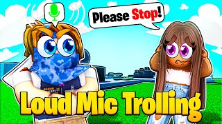 LOUD MIC Trolling in MICUP Roblox [upl. by Etteb]