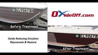 Treating a Crestliner Fiberglass Boat Hull with OxideOff Emulsion [upl. by Birmingham125]