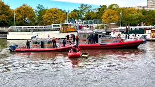 FDNY Manhattan 1075 Box 0619 Fire under Chelsea Piers Rescue Swimmers in the Water [upl. by Eimor]