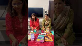 Navratri ritual wrapping gifts with Mum for Kanya pujan ❤️ shorts youtubeshorts durga navratri [upl. by Mariel]