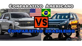 comparativo entre carros caros chevrolet trailblazer BR VS chevrolet suburban EUA [upl. by Eamanna]