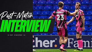 PostMatch Interview  Christian Doidge after brave performance at Stockport [upl. by Boiney]