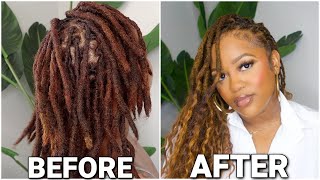 DIY PERMANENT BOHO GODDESS LOCS TUTORIAL  VERY DETAILED  GLOLOCS INSPIRED  LOC STYLES [upl. by Akired]