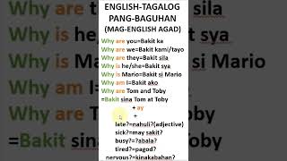 English Tagalog Question Why are you with adjectives short english tutorial [upl. by Keon]