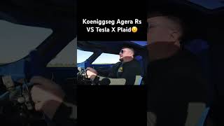 Koeniggseg Agera RS VS Tesla Model X Plaid 14 mile race drag [upl. by Garson122]