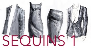 Fashion Illustration Tutorial Sequins Part 12 [upl. by Derwin4]