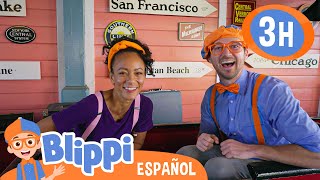 Exploremos el tren de Adveture City con Blippi  Blippi Español  Videos educativos para niños [upl. by Essila128]