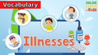 Illnesses  Symptoms  Health Problems  Educational Videos For Kids  Learn English For Kids [upl. by Esilahc]