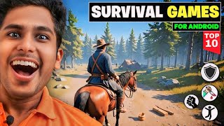 TOP 10 SURVIVAL ANDROID GAMES😮😮  OPEN WORLD  GAMES LIKE PALWORLD [upl. by Aninaj925]