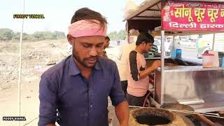 Faridabad Ke Asli Chur chur Naan  Most crunchy चूर चूर Thali ever  Street food india [upl. by Alanah]