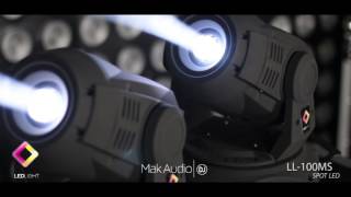 MAK AUDIO MOVING SPOT LED 100W  LL100MS  16 CH DMX  02 DISCOS DE GOBOSPRISMA LL100MS [upl. by Jabin]