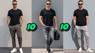 10 Pantalones que Combinan Perfecto con Camisetas PLAYERAS Negras Looks para Hombre [upl. by Sandberg719]