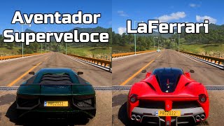 Forza Horizon 5 Lamborghini Aventador Superveloce vs Ferrari LaFerrari  Drag Race [upl. by Sezen763]