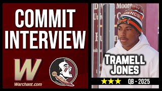 FSU QB COMMIT SPEAKS  Tramell Jones Interview  FSU Football  Warchant TV [upl. by Yssej382]