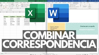 Cómo COMBINAR CORRESPONDENCIA  Combinar Excel y Word  😄😄😄 [upl. by Ynwat]