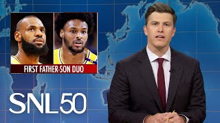 Weekend Update LeBron James and Son Bronny Make NBA History  SNL [upl. by Royden]