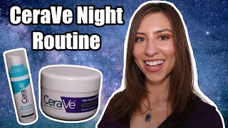 CeraVe Nightly Skincare Routine  Resurfacing Retinol Serum Review [upl. by Arlin]