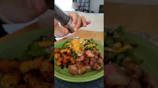 A beautiful plate for lunch steak salad tots homemade ketorecipes [upl. by Maddeu]