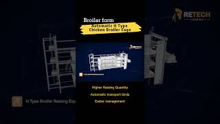 Automated broiler chicken cage poultry farm design for sale  RETECH Farming [upl. by Eiuqnom]