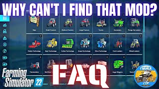 Why cant I find that mod  FAQ 1  Farming Simulator 22 [upl. by Noirret]