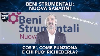 Nuova Sabatini  Agevolazioni per beni strumentali [upl. by Eedeed]