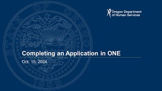 OEP Completing an Application in ONE – October 2024 [upl. by Enirehs]