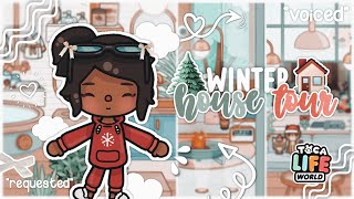 ☁︎ REQUESTED Aesthetic Winter HOUSE TOUR 🤍 with voice 🎧  Toca Life World Roleplay 。・゜・。・ [upl. by Aseen425]