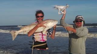 Drone Fishing Texas  2 Monster RedFish at Once with the Gannet on a Phantom 3 Professional drone [upl. by Adnoved]